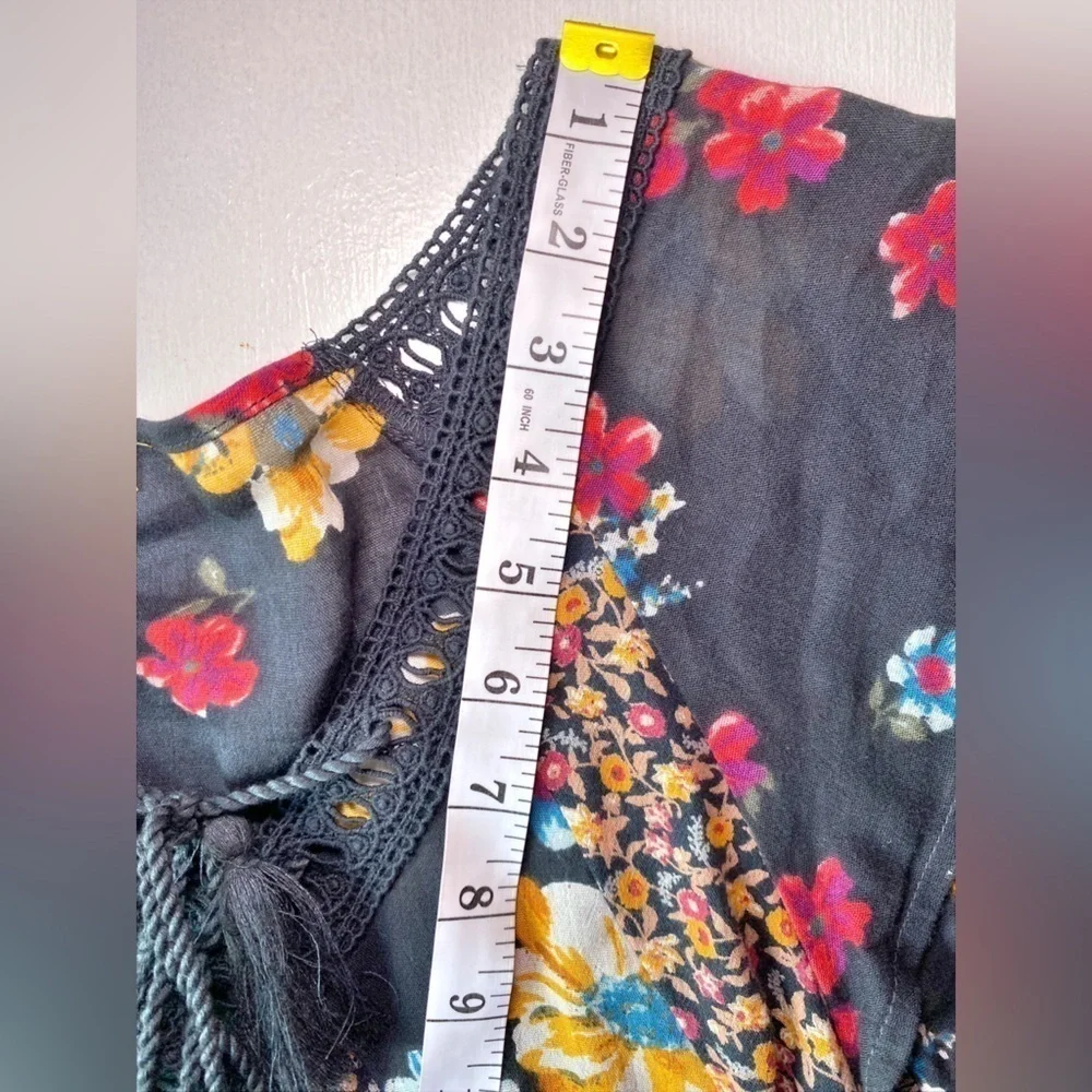 Hollister Y2K Baby Doll Patchwork Bohemian Floral Top - Picture 13 of 14
